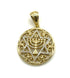14K Gold & Diamond Star of David and Menorah Necklace
